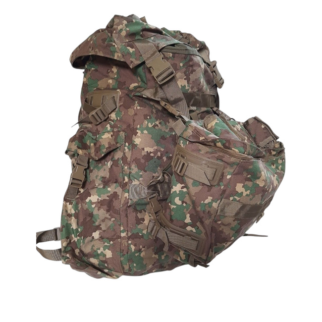 LARGE MILITARY COMBAT BACKPACK WITH POCKET, DETACHABLE OUTER POUCH - 90L - ROMANIAN ARMY MILITARY SURPLUS - COMBAT M2017 CAMO - NEW