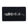 Ecuson Lupul Dacic cu aplicare Velcro (cu scai) - 7,5x4,5 cm - brodat pe suport negru cu contur negru
