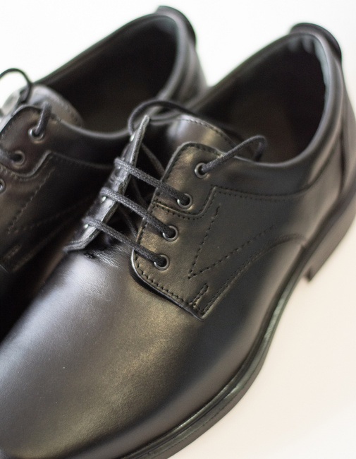 Black leather Shoes Police