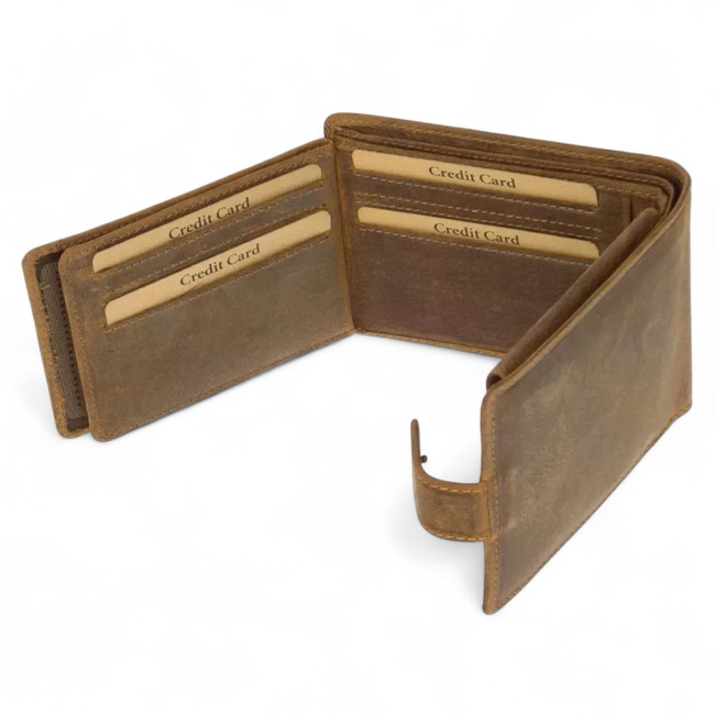 Leather Wallet for Hunters with Print - Deer - Brown - GreenDeed