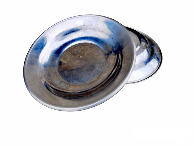 Stainless steel plate for dessert, Romanian Military surplus