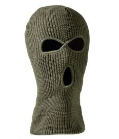 BALACLAVA ACRYLIC 3-HOLE OLIV