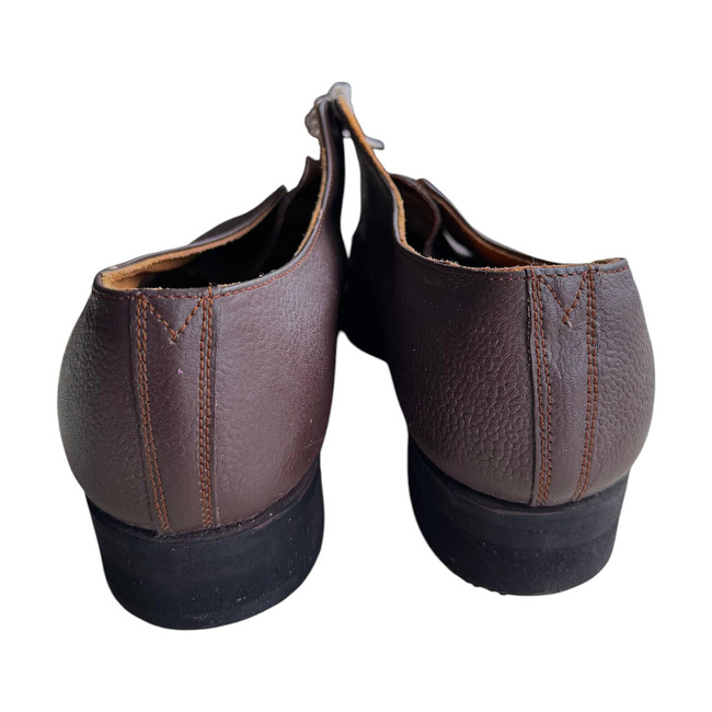 LEATHER SHOES - BURGUNDY - ROMANIAN ARMY MILITARY SURPLUS - IN GOOD CONDITION