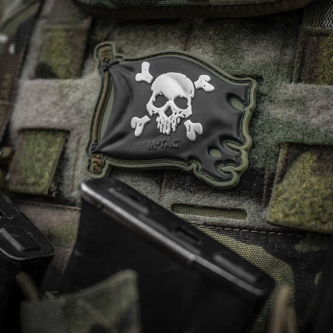 PATCH JOLLY ROGER PVC - OLIVE/BLACK - M-TAC