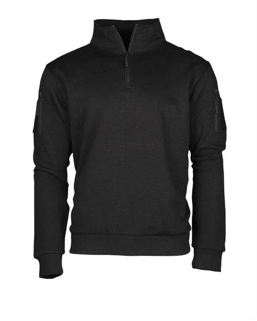 TACTICAL SWEATSHIRT WITH ZIPPER - Mil-Tec - BLACK