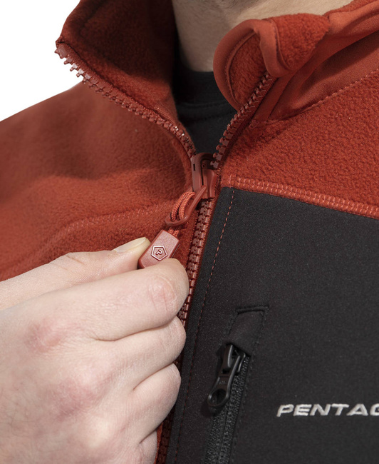 FLEECE JACKET WITH ZIPPER - ATHOS 2.0 - PENTAGON - BLACK