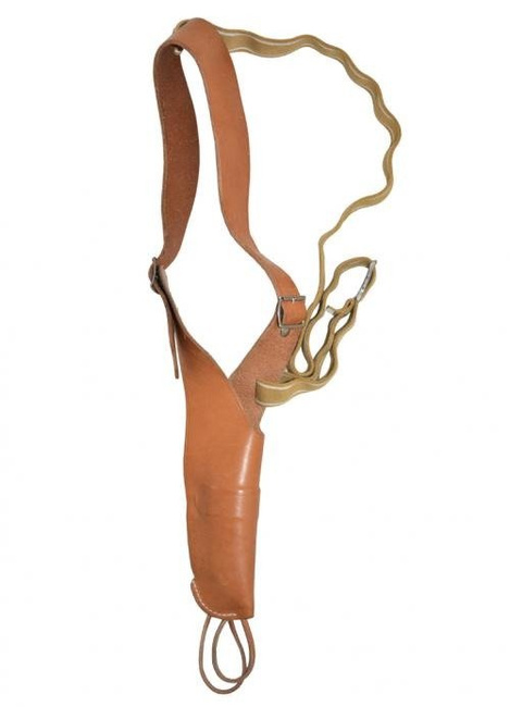 GERMAN POLICE BROWN LEATHER RIGHT HANDED P5 SHOULDER HOLSTER USED