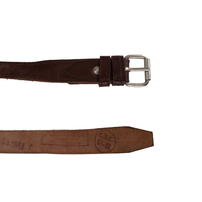 MILITARY LEATHER BELT - WITH BUCKLE - ROMANIAN ARMY SURPLUS - LIKE NEW