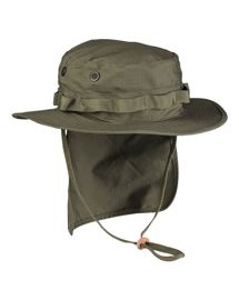 BRITISH BOONIE HAT WITH NECK FLAP - RIPSTOP - Mil-Tec - OD