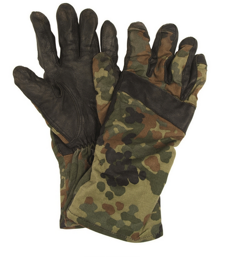 Germ. Flecktarn Leather Summer Gloves Used