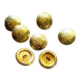 Golden metal buttons - 2,4 cm - SURPLUS MILITARY ROMANIAN ARMY - TERRESTRIAL FORTS (set of 10)