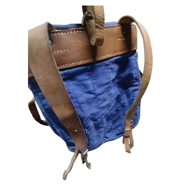 VINTAGE MILITARY RUCKSAK - COLD WAR ROMANIAN ARMY RARE SURPLUS - BLUE - USED