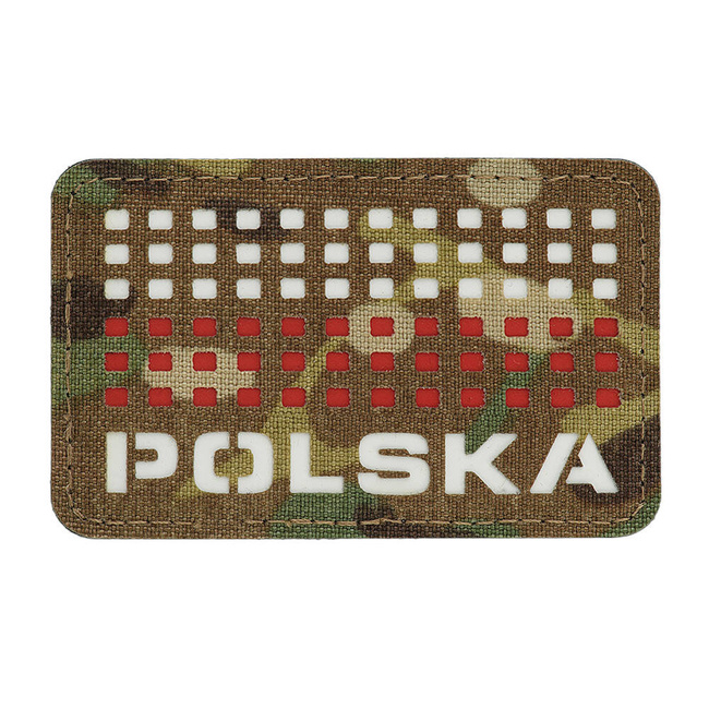 POLSKA PATCH (with flag) - 50 x 80 mm - LASER CUT - MULTICAM/WHITE/RED - M-TAC
