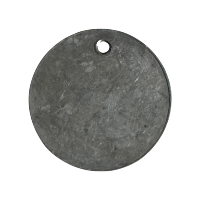 Metal round pendant with ROMANIA inscription and attachment hole - Surplus Military Romanian Army - Silver - In Good Condition