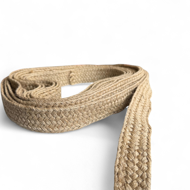 Plain braided jute band - 1m - Romanian Army Military Surplus - Natural beige - In Good Condition