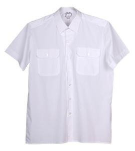 GERMAN SERVICE SHIRT - WHITE - MILITARY SURPLUS - USED