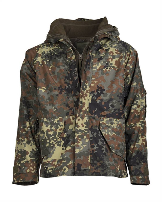 WET WEATHER JACKET WITH FLEECE LINING - CAMOUFLAGE FLECKTARN - MIL-TEC