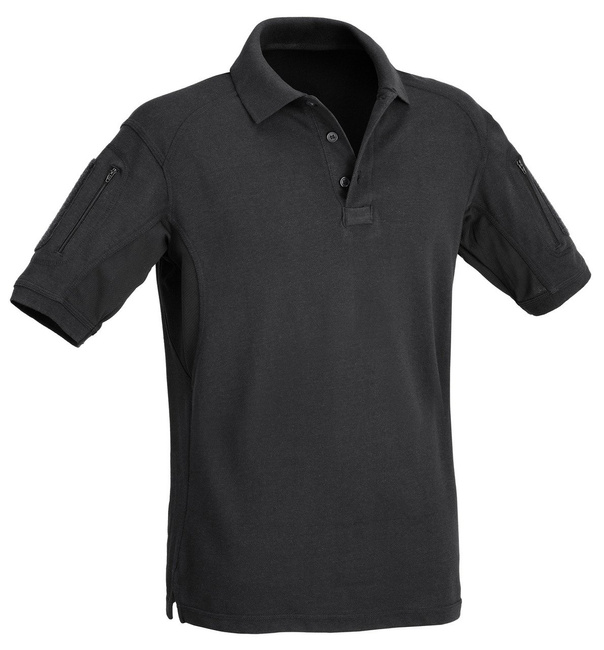 TACTICAL POLO T-SHIRT WITH POCKETS - DEFCON 5 - BLACK