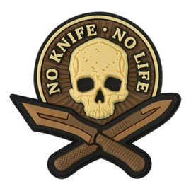PATCH NO KNIFE - NO LIFE 3D PVC - COYOTE - M-TAC