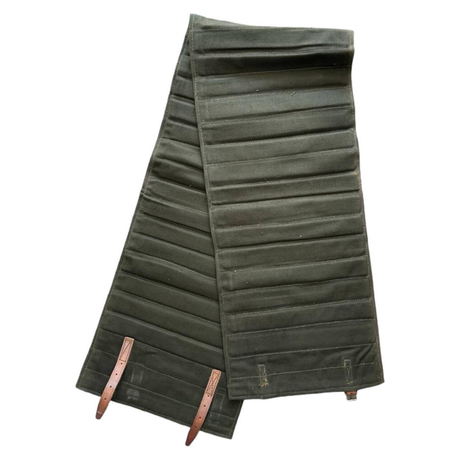 HEAVY DUTY CASE WITH KEVLAR PROTECTORS - LEATHER STRAPS - MILITARY SURPLUS ROMANIAN ARMY - OD GREEN - IN GOOD CONDITION