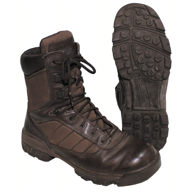 Brit.Combat boots, brown, nylon/leather, used