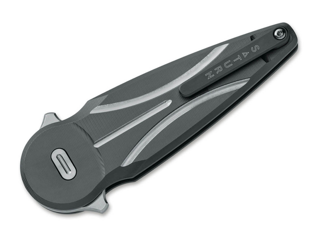 POCKET KNIFE - "SATURN TITANIUM" - Fox Knives® - BLACK - UNCOATED BLADE