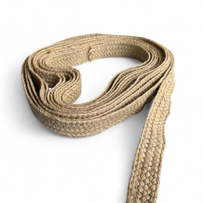 Plain braided jute band - 1m - Romanian Army Military Surplus - Natural beige - In Good Condition