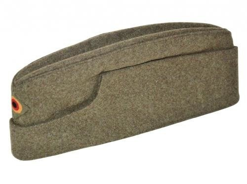 WOOL BONNET - MILITARY SURPLUS FROM THE GERMAN ARMY - GRAY-GREEN MELANGE - USED