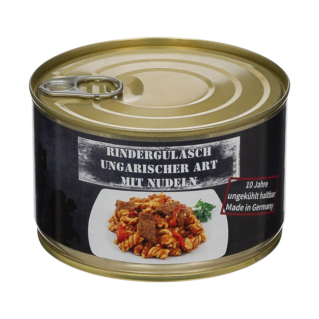 CANNED HUNGARIAN BEEF GOULASH WITH NOODLES - 400 G - SHELF LIFE 10 YEARS - MFH®