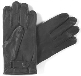 GLOVES GERMAN BLACK LINED LEATHER IMPORT