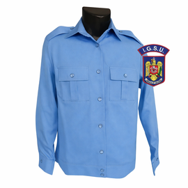 LONG-SLEEVED BLOUSE SHIRT WITH LONG SLEEVES, POCKETS, EPAULETS AND HEM BAND - MEN - BLUE - FIREFIGHTERS-I.G.S.U.