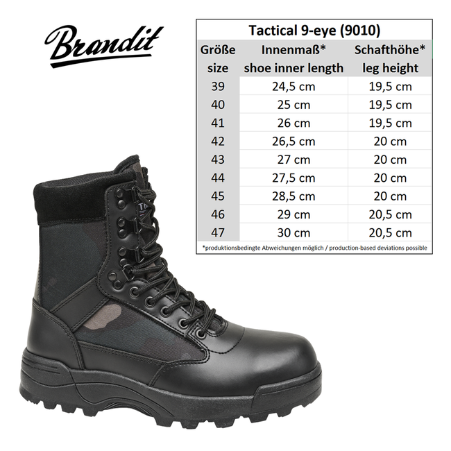 9 Eyelet Tactical Boots - Anthracite - Brandit