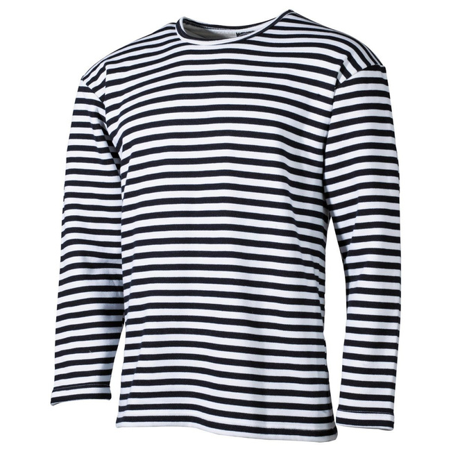 Russian Navy Shirt, white-blue, long-sleeved