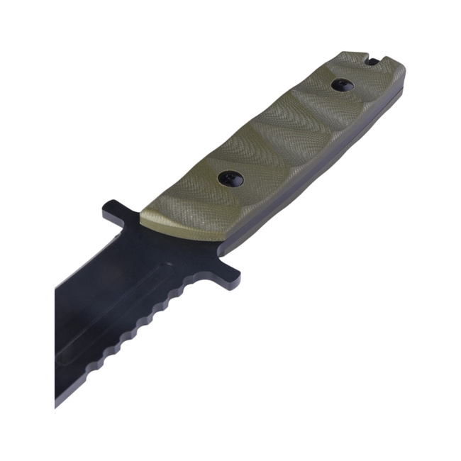 Fixed blade combat knife with camouflage sheath - Czech Army military surplus - Like new