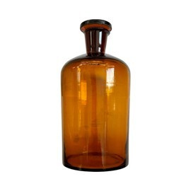 VINTAGE GLASS - 1980 - VASE - BROWN - ROMANIAN ARMY MILITARY SURPLUS - IN GOOD CONDITION