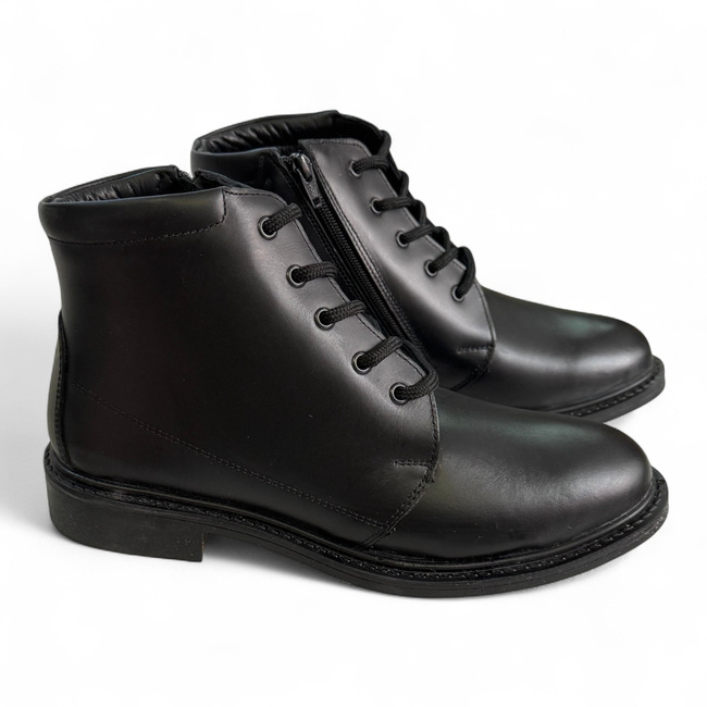 Laced Boots for Personnel, Students, and Cadets - LENOX - Black