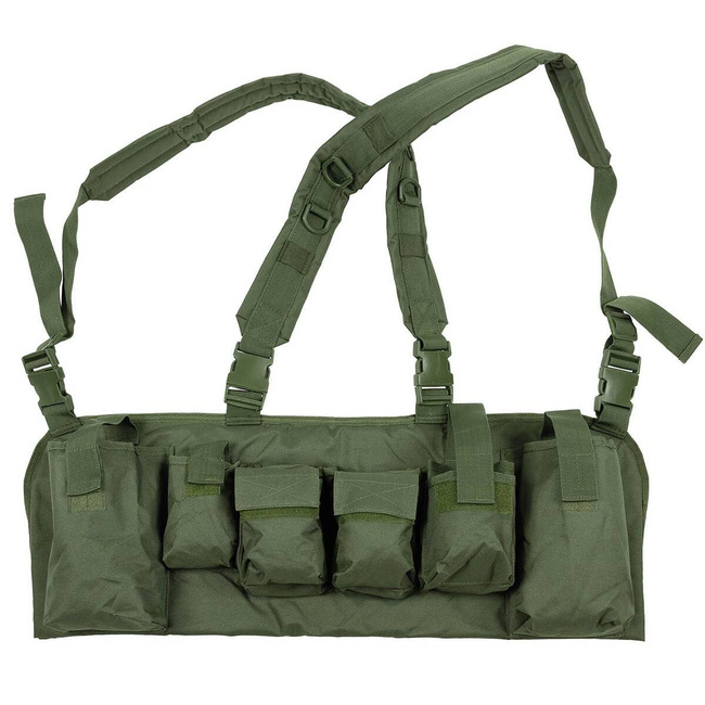 TACTICAL CHEST RIG WITH 9 POCKETS, GREEN OD - MFH