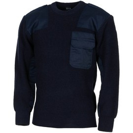 BW PULLOVER - WITH CHEST POCKET - BLUE - MFH