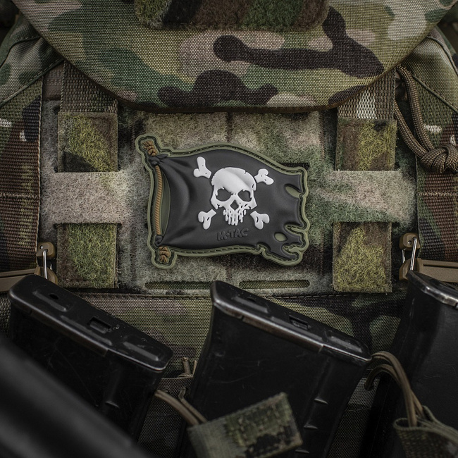 PATCH JOLLY ROGER PVC - OLIVE/BLACK - M-TAC