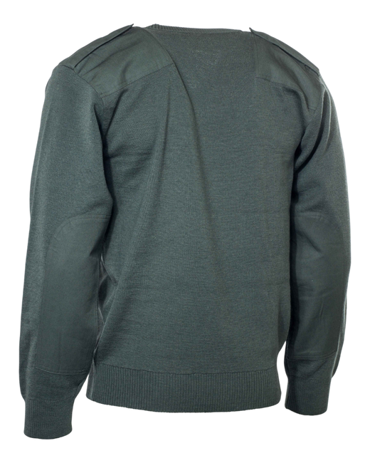 Vintage V-neck sweater - Military surplus from the Dutch army - Green - Like new 