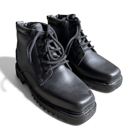 LEATHER MILITARY BOOTS - MOUNTAIN HUNTERS - MILITARY SURPLUS ROMANIAN ARMY - BLACK - IN GOOD CONDITIONS