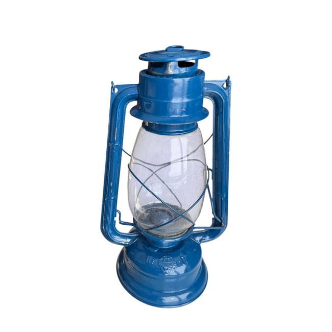 WIND LAMP - METALOGLOBUS - BLUE - MILITARY SURPLUS ROMANIAN ARMY - IN GOOD CONDITION