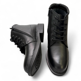 Laced Boots for Personnel, Students, and Cadets - LENOX - Black