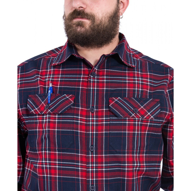 DRIFTER FLANNEL SHIRT - RED CHECKS - PENTAGON