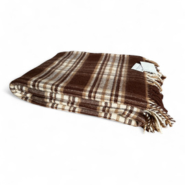 Romanian wool blanket, 150x200cm, brown/beige/cream premium