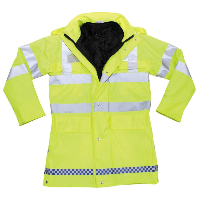 GB RAIN JACKET - SIGNAL YELLOW - LINED, VARIOUS DESIGNS - USED