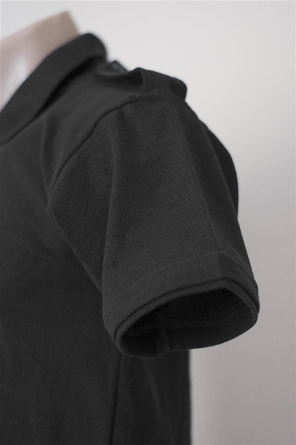 Black polo shirt with short sleeves and epaulettes for PRISONS, GENDARMERIE