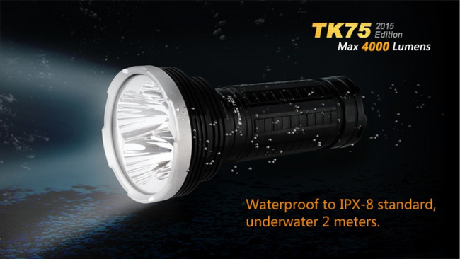 Flashlight Fenix TK75, water resistant