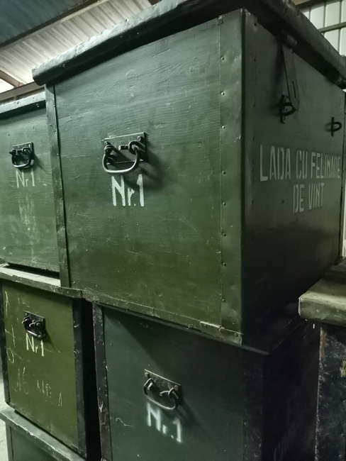 WOODEN MILITARY STORAGE CRATE - ROMANIAN ARMY SURPLUS - NO.1 - 73 x 54 x 57 CM