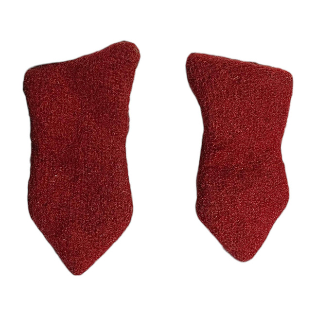 PAIR OF COLLAR BADGES FROM RSR PERIOD - RED - ROMANIAN ARMY MILITARY SURPLUS  - USED